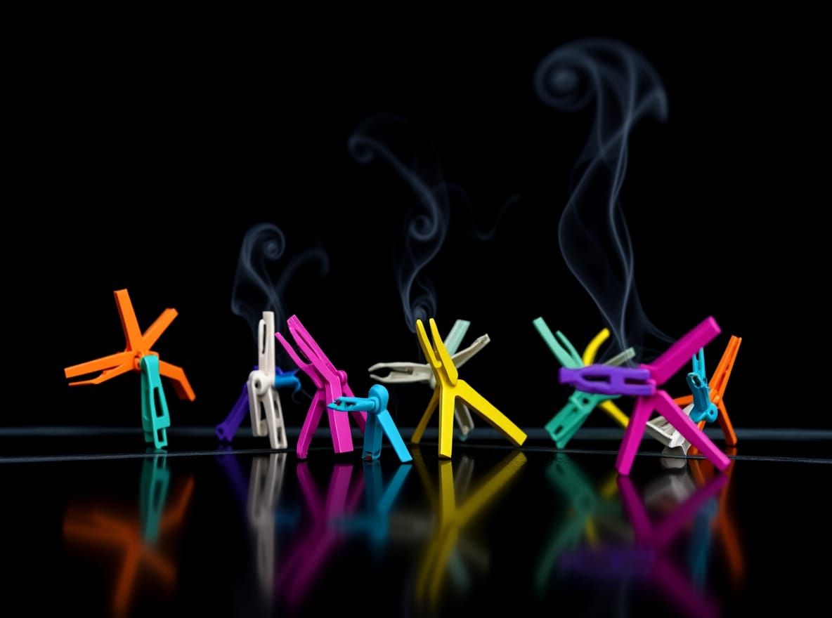 Clothes pin dance troop