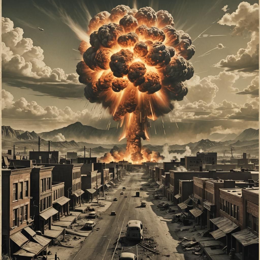 Fallout TV Series Poster: Atomic Explosion in 1950s City