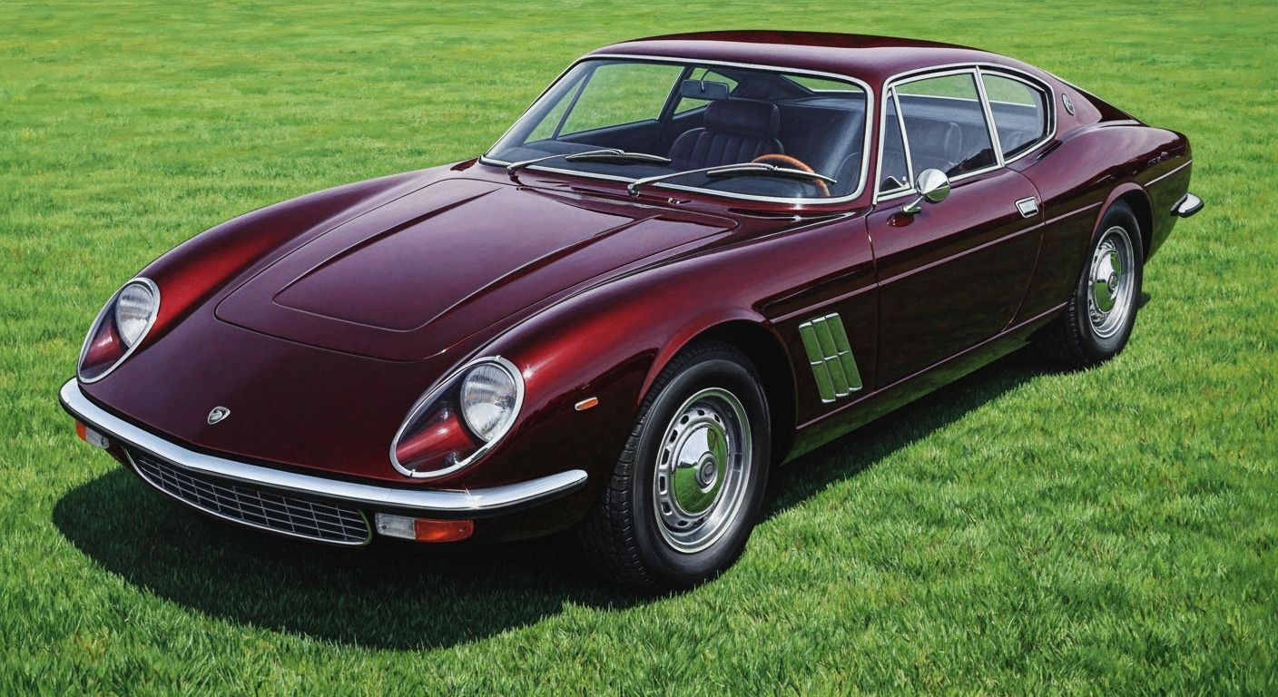 Retro Modern Sports Car Painting in NC Wyeth Style