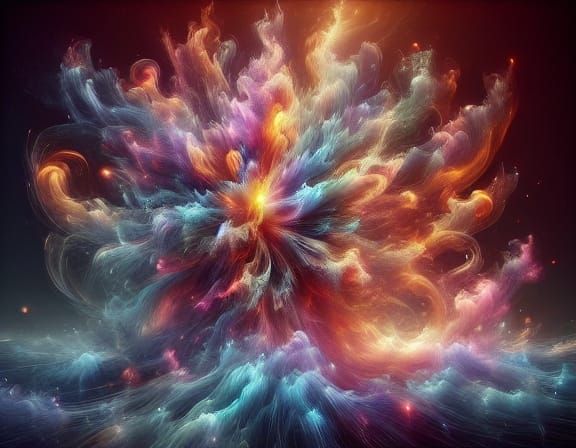 Cosmic Tree Amidst Exploding Galaxy in Light Frenzy