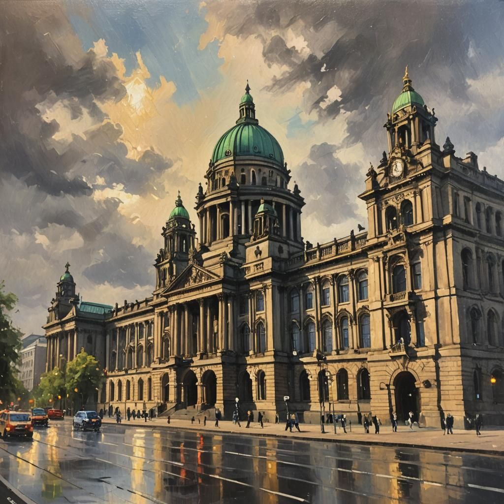 Belfast City Hall Oil Painting