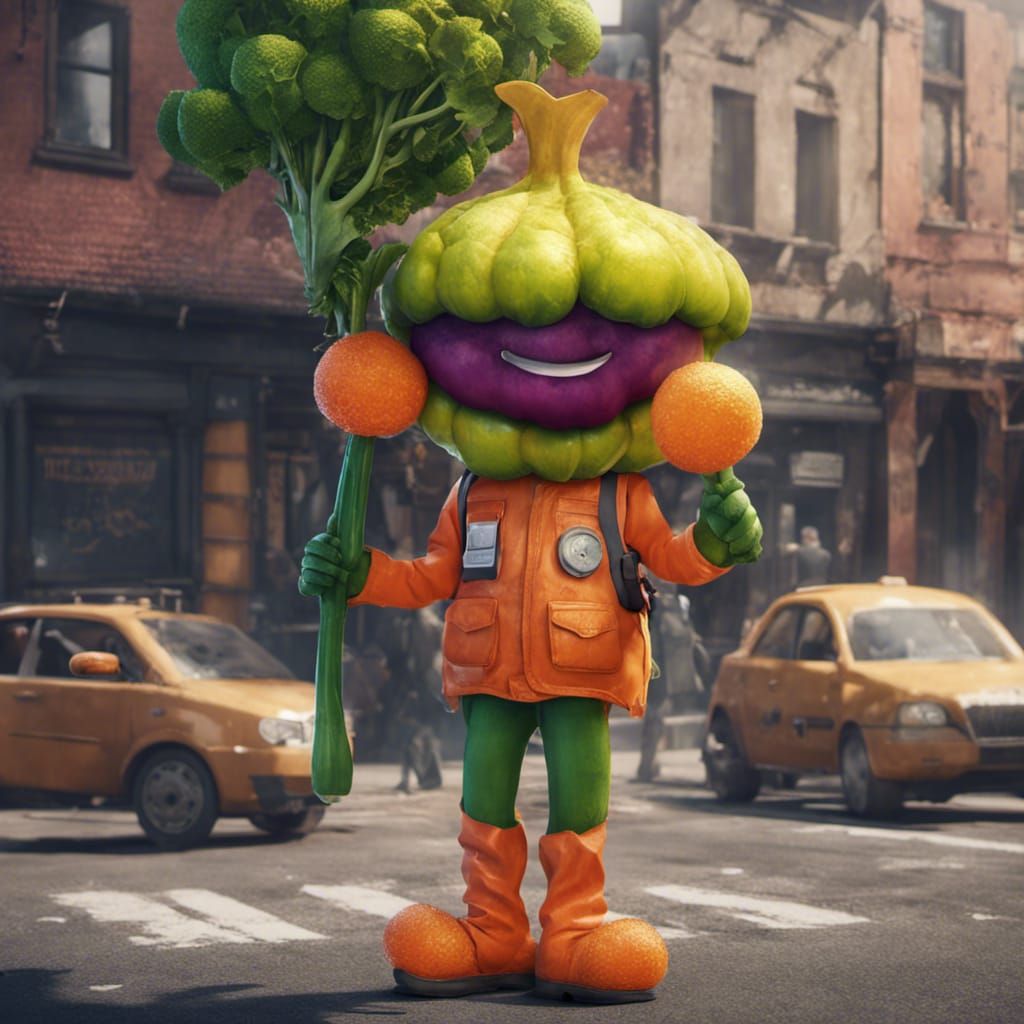 Vegetable Costume Lollipop Man: Fantasy Concept Art