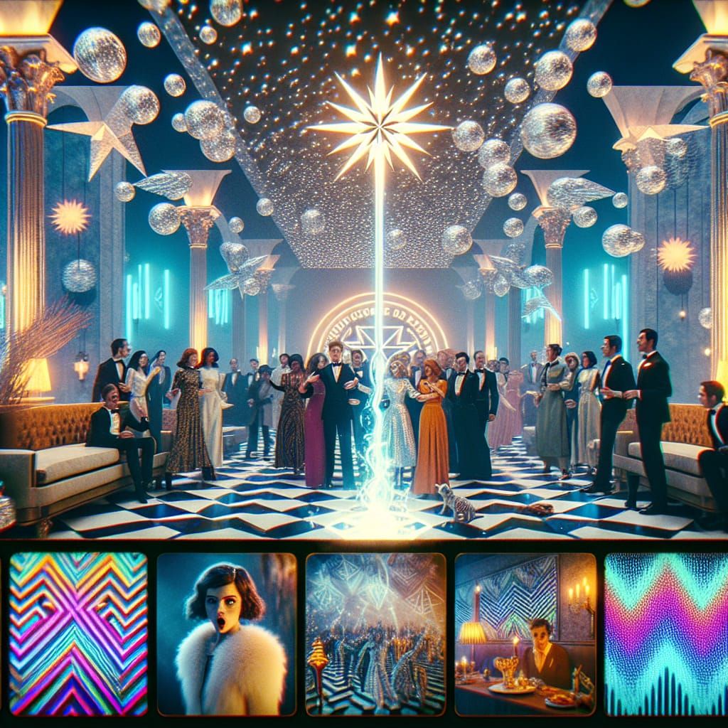 Futuristic Party with Vintage Animation Elements
