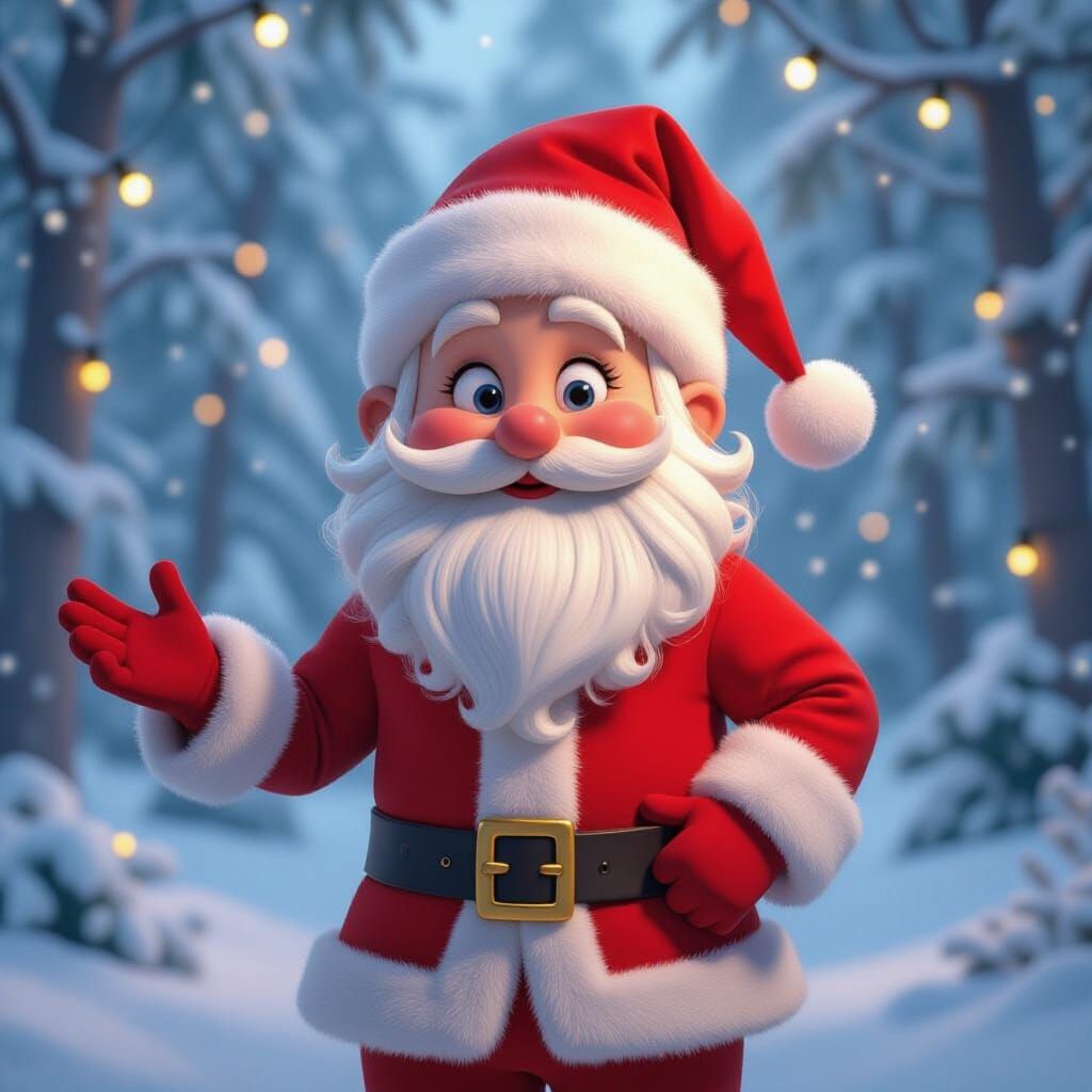 Mischievous Santa's Helper in Winter Wonderland