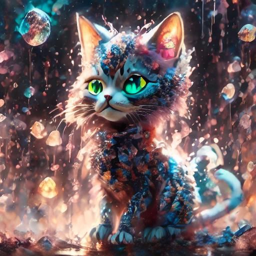 Super Cute Kawaii Cat in Pastel Colors