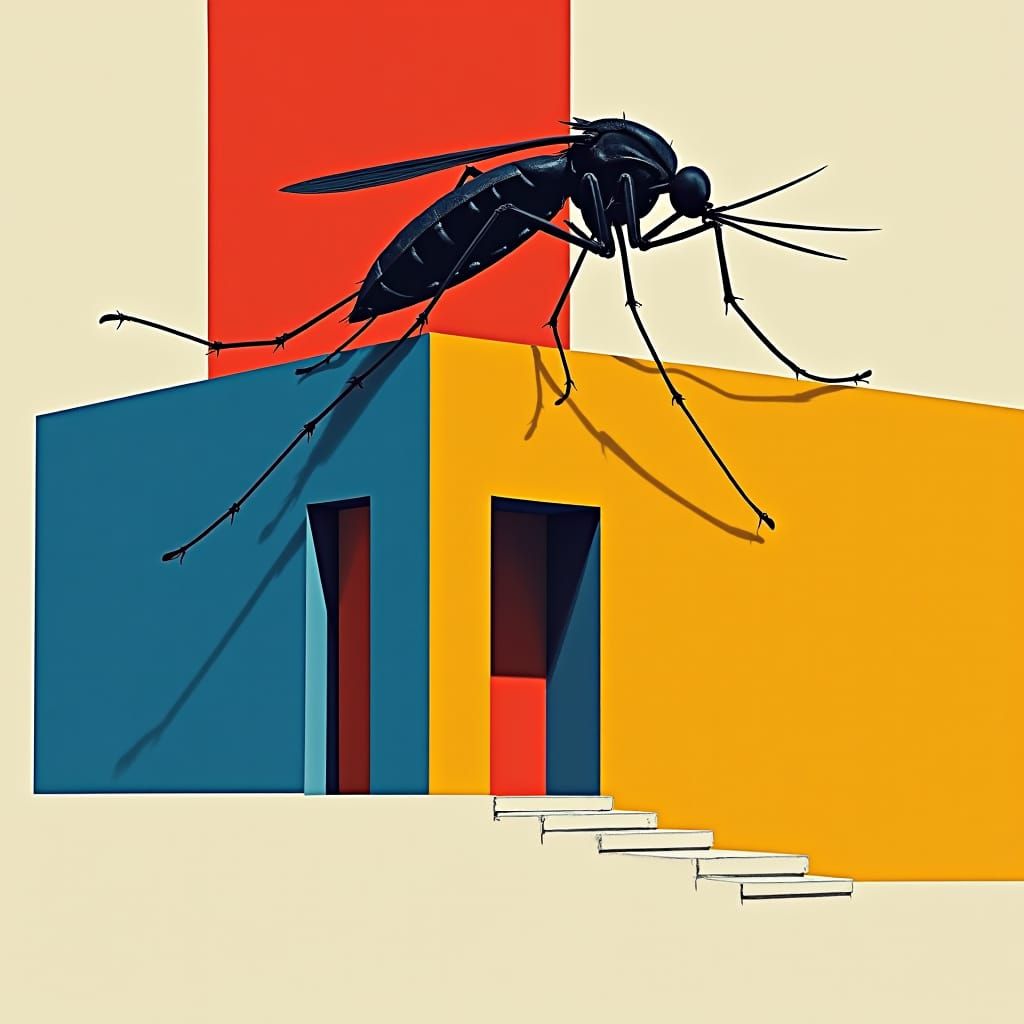 Imposing Mosquito Ready to Strike, in Pop Art Style
