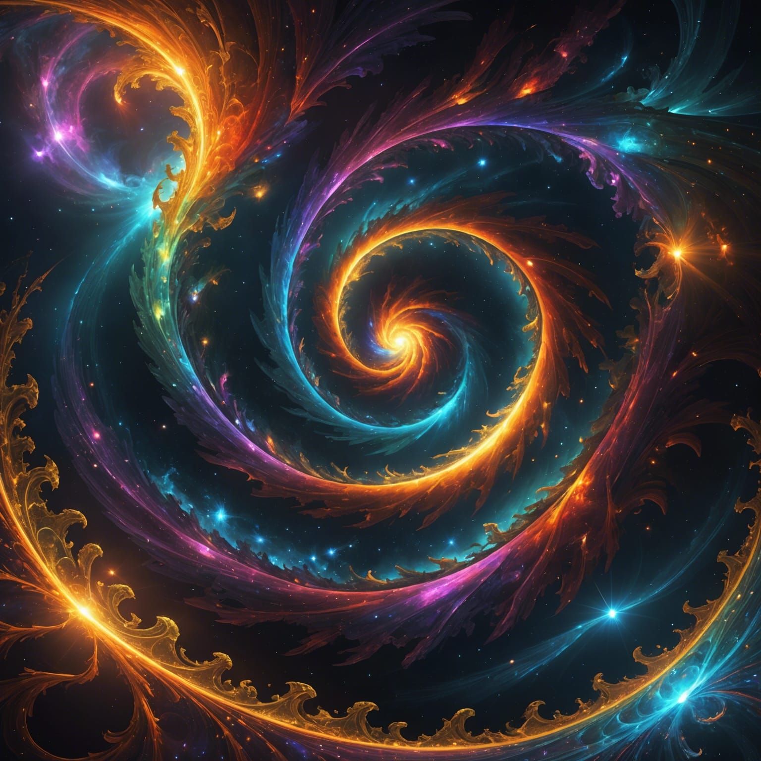 Cosmic Glory: Fractal Waves and Galactic Sunshine