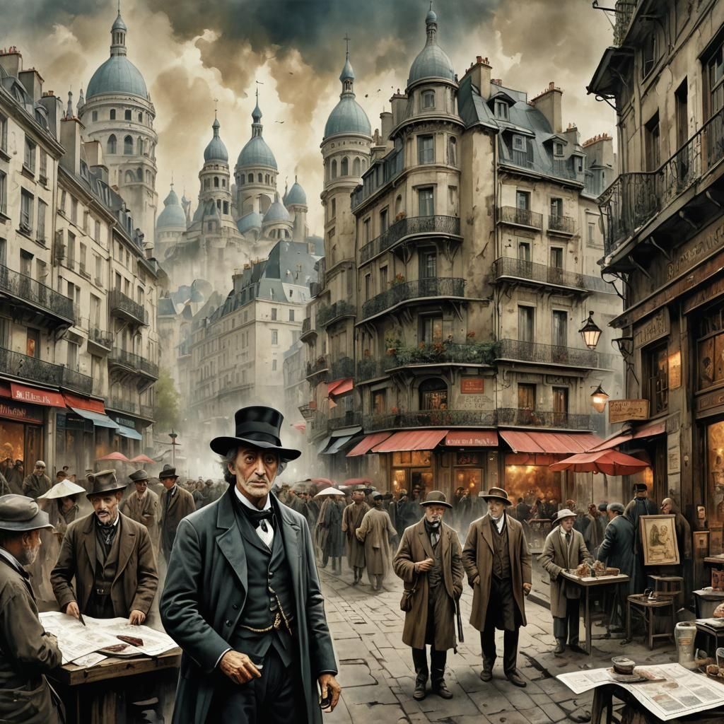 Montmartre Painters: Mixed Media Fantasy Illustration