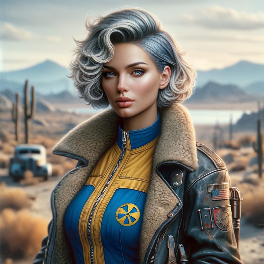 Punk Marilyn in Fallout Vault: Detailed Matte Painting