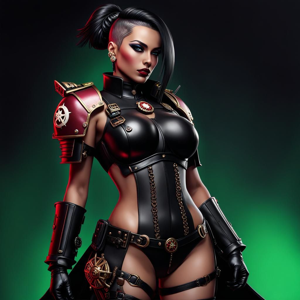 Cyberpunk Death Commissar: Dark Futuristic Female