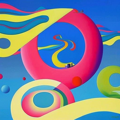 Surreal Regionalist Painting of Bubbling Inspiration