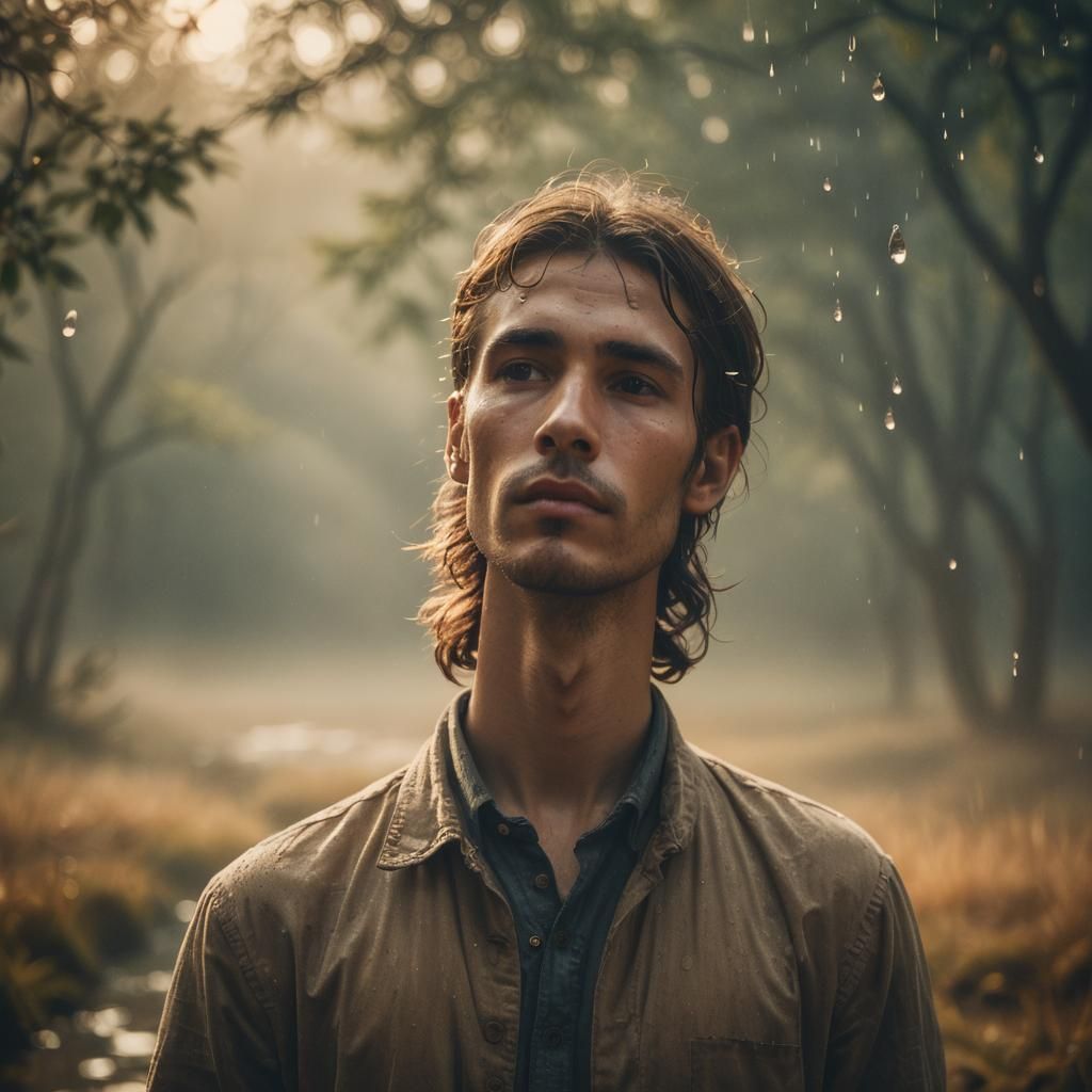 Contemplative Ashtray Portrait in Dreamlike Mist