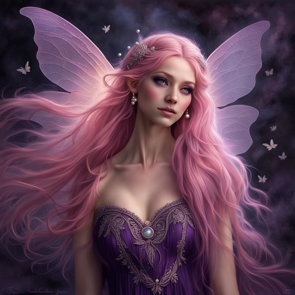 Beautiful Fairy with Broken Glass Wings