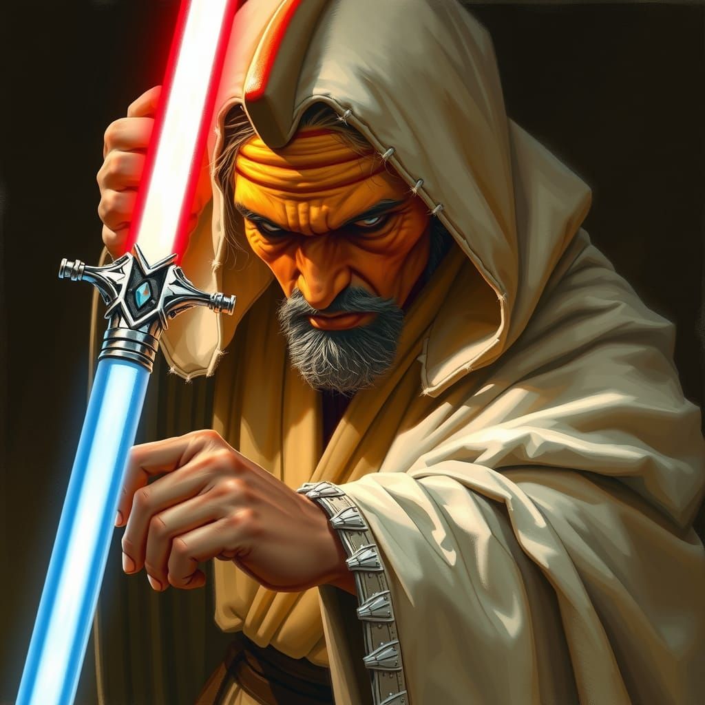 Jedi Knight Concept Art in Flowing Robes