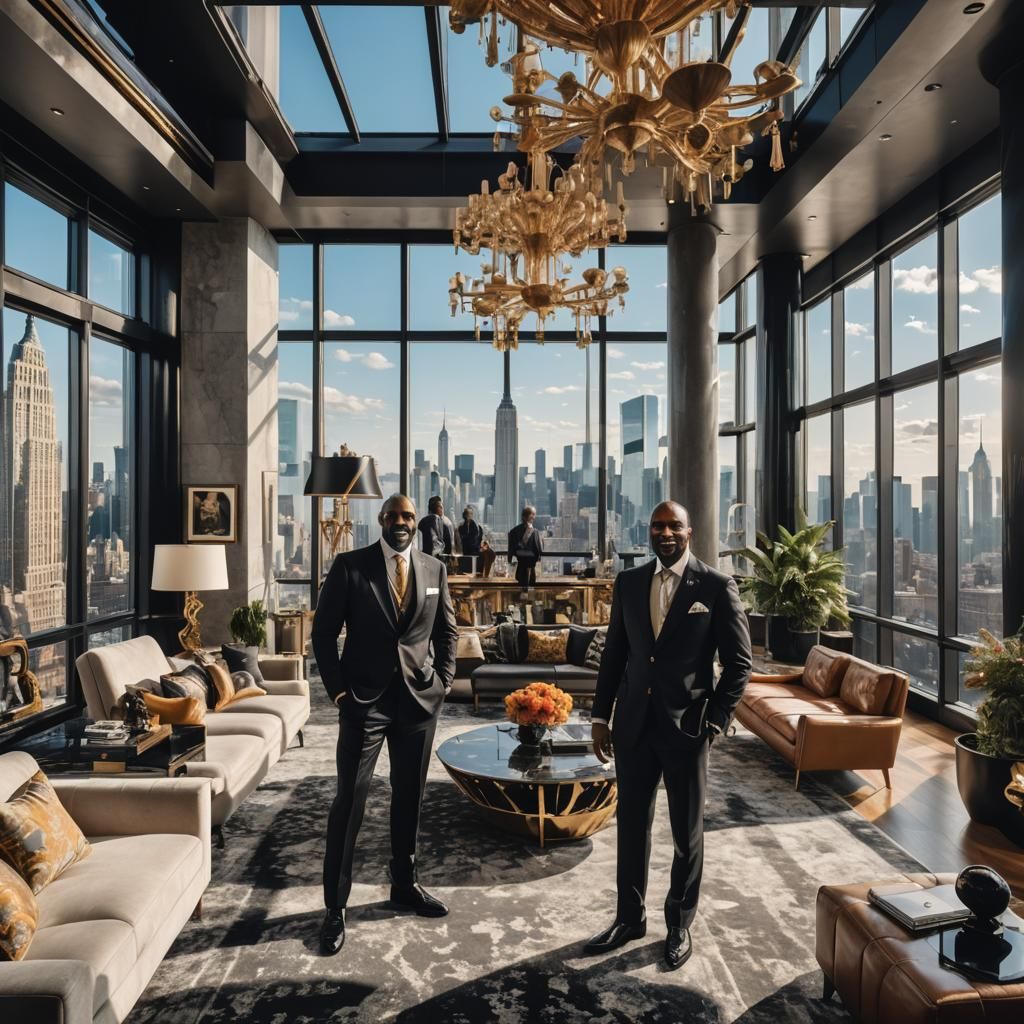 Black Billionaire in Maximalist Penthouse Interior