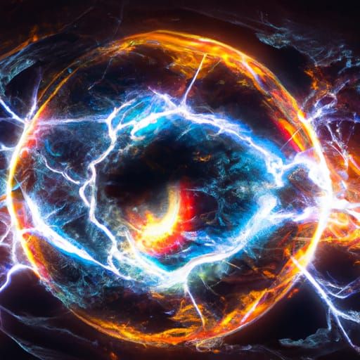 Epic Black Hole Lightning Storm in Astral Art Style