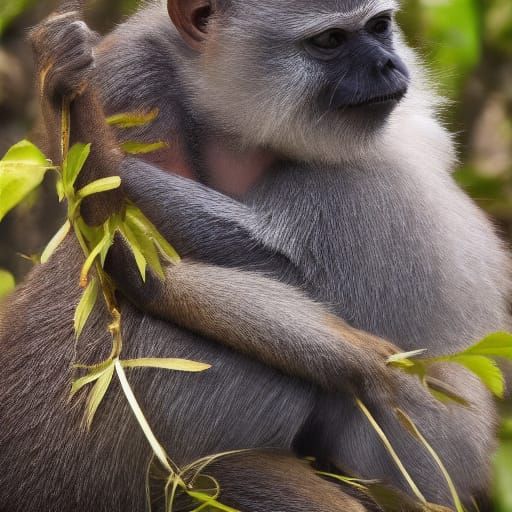 Vervet Monkeys in Hyper-Realistic Jungle Setting