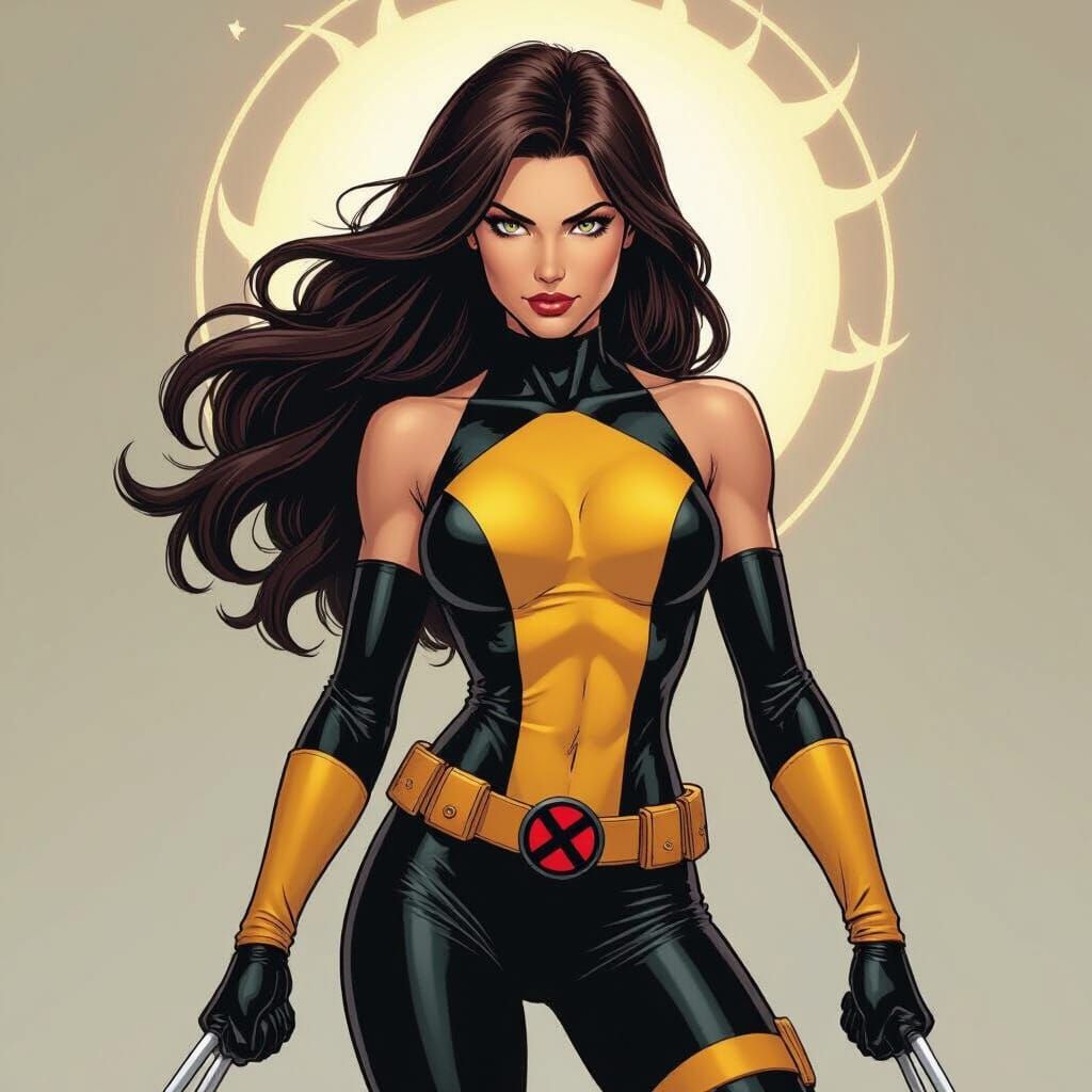Mystical X-Men Heroine in Comic Book Style
