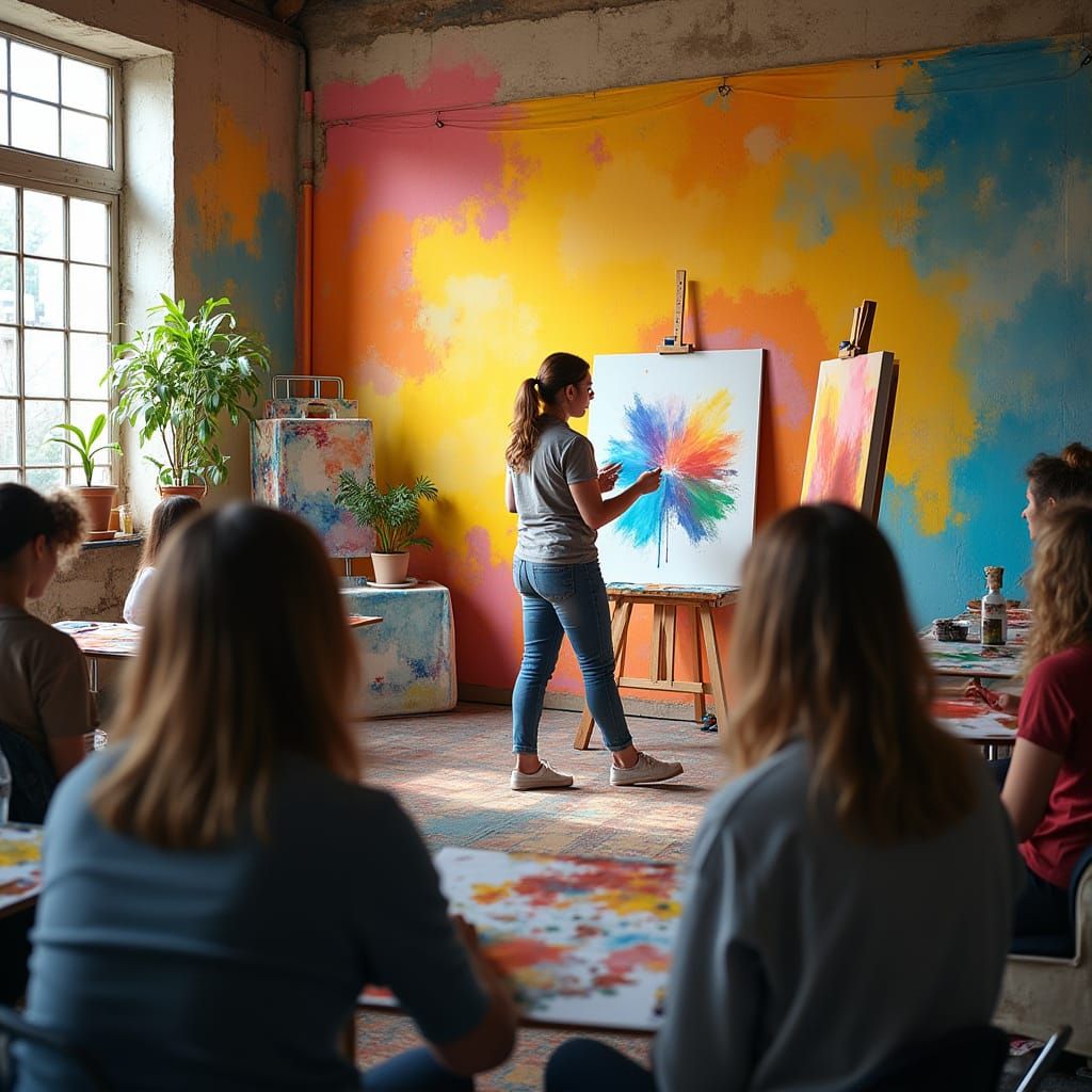 Engaged Adults Learning in Vibrant Classroom