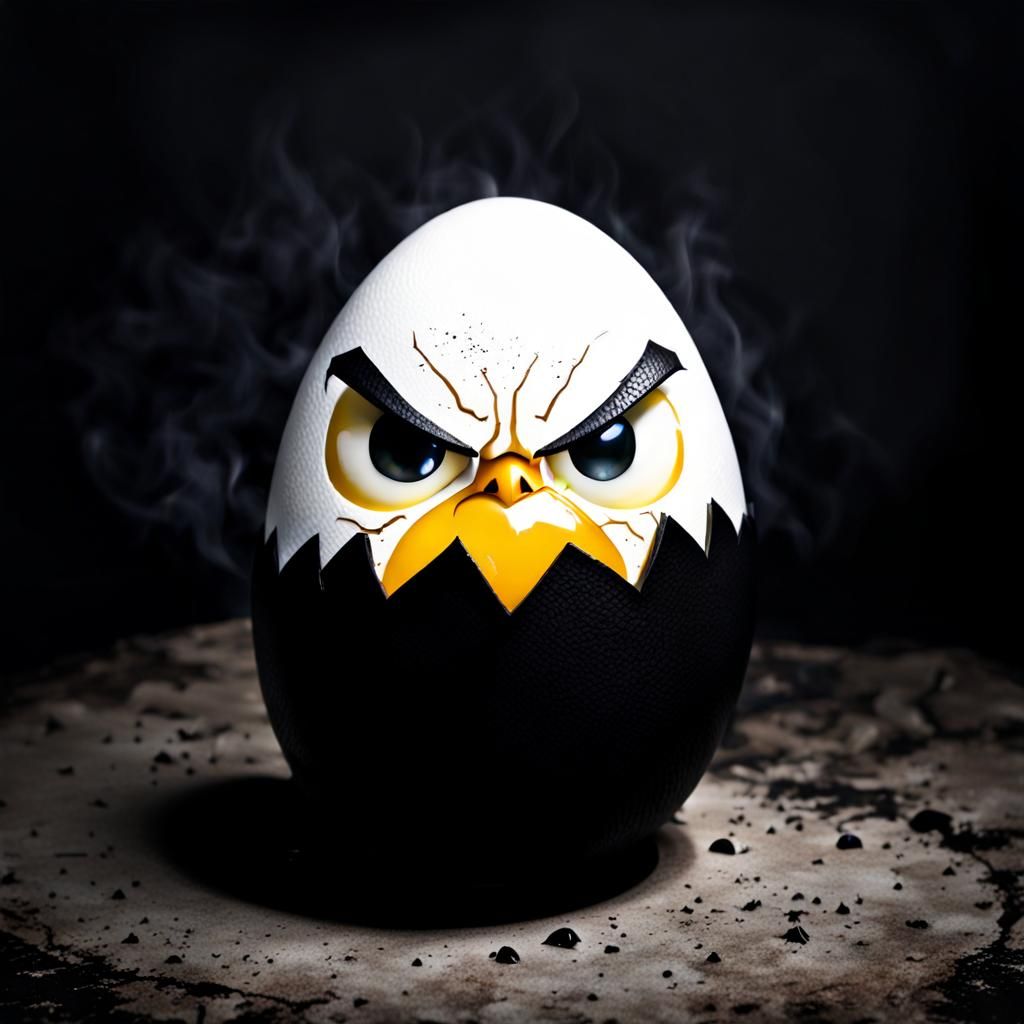 Angry Egg in Gothic Style
