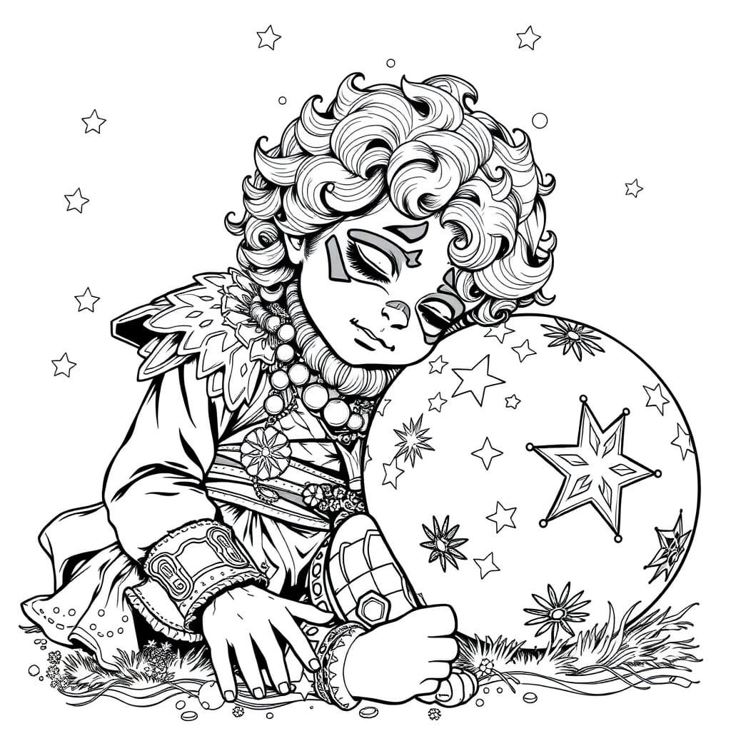 Whimsical Harlequin Child Dreams of Fantasy