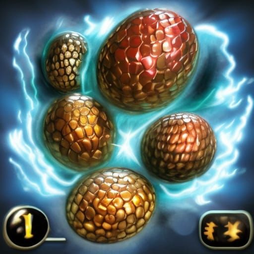 Iridescent Dragon Eggs Shimmering Brightly