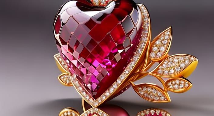 Ruby Strawberry Jewelry: Transparent Hyperdetailed Design