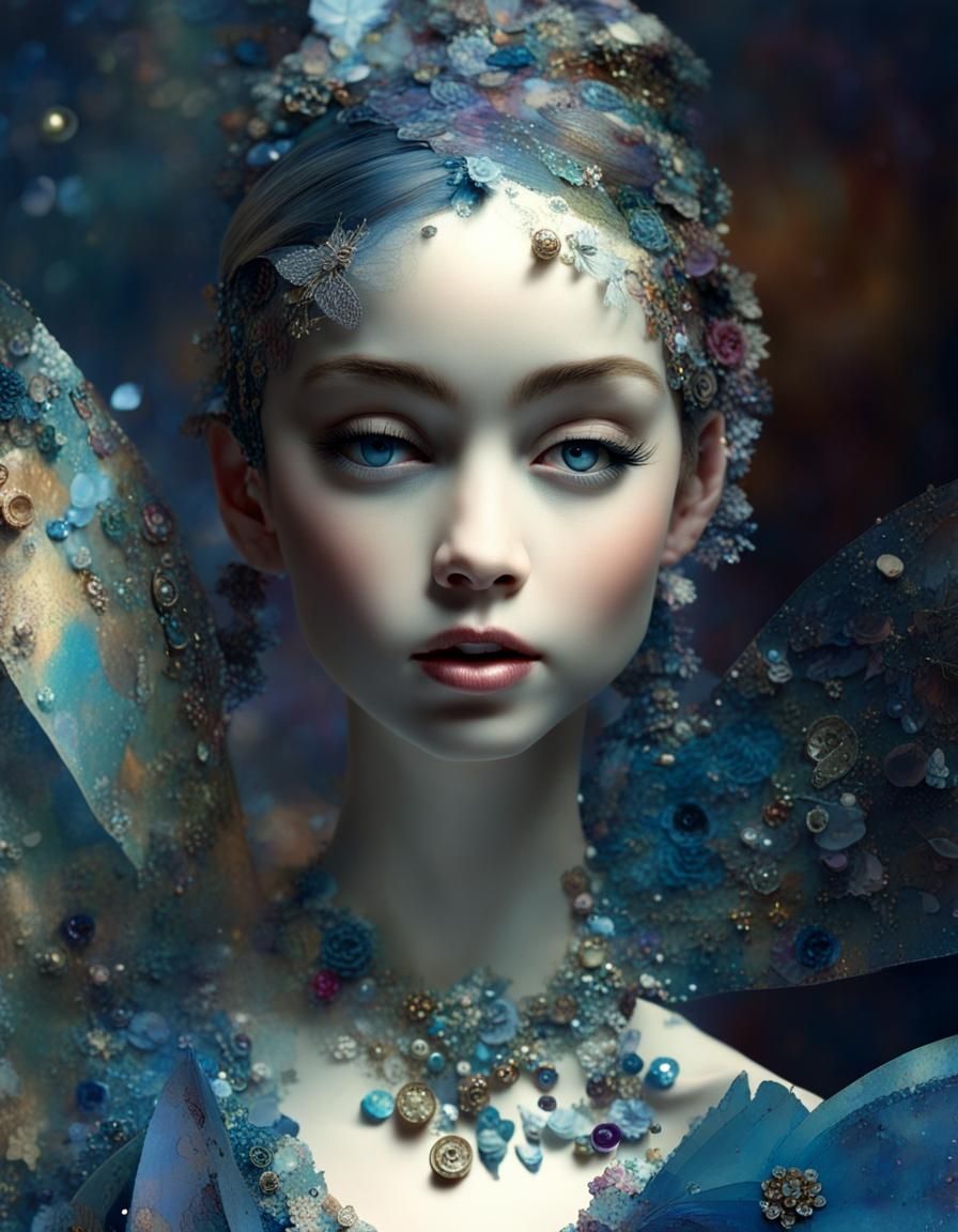 Colorful Fairy Ballerina Collage with Mixed Media