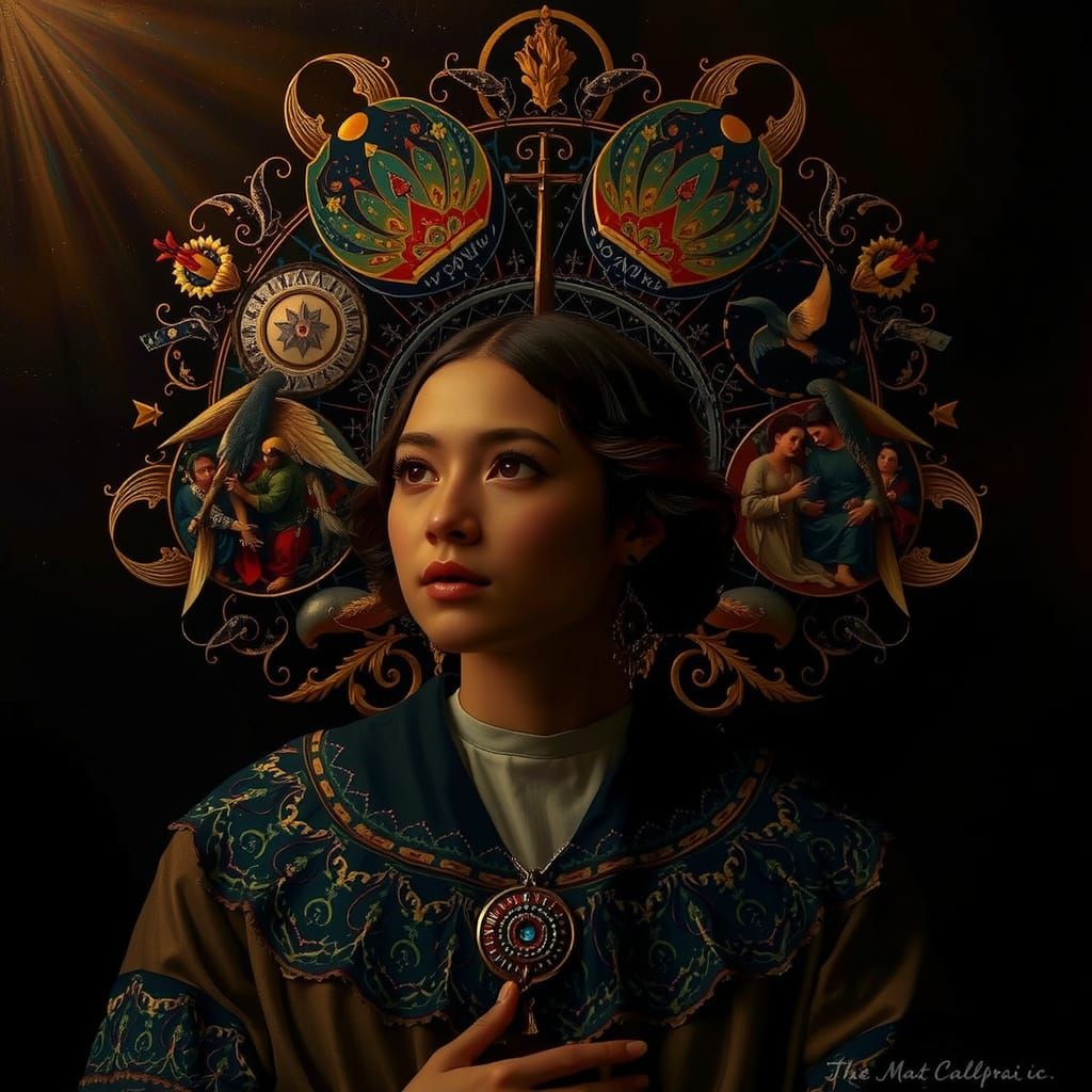 Masterpiece Painting of Beauty and Truth Illuminated