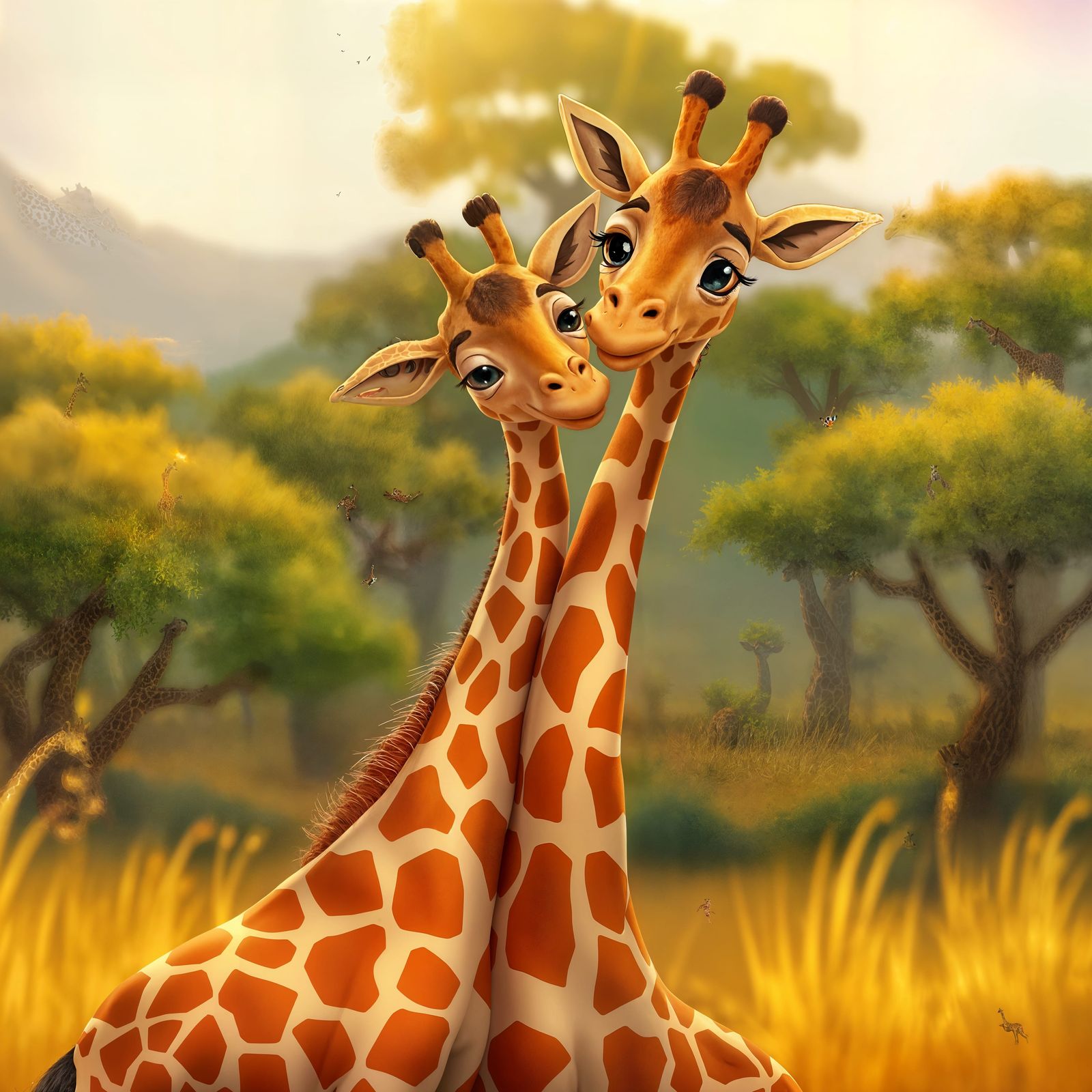 Giraffes in Love: A Cute Disney Pixar Scene