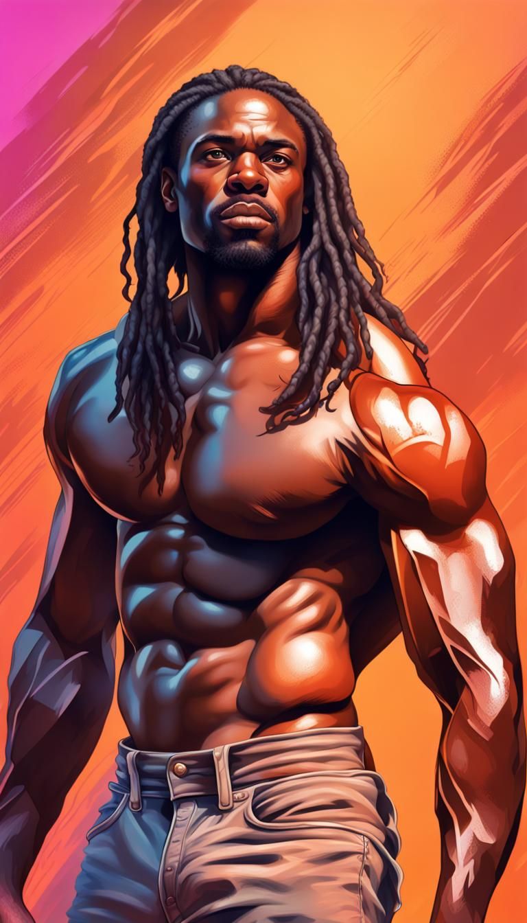 Hyperrealistic Portrait: Handsome Man with Long Hair