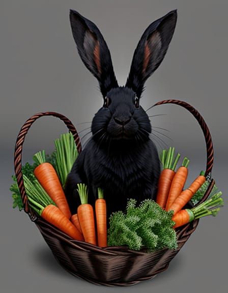 Black Rabbit Displays Plentiful Carrot Harvest