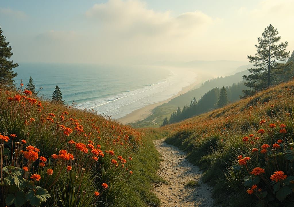 Rügen Hiking Trail at Daybreak in Luminist Style