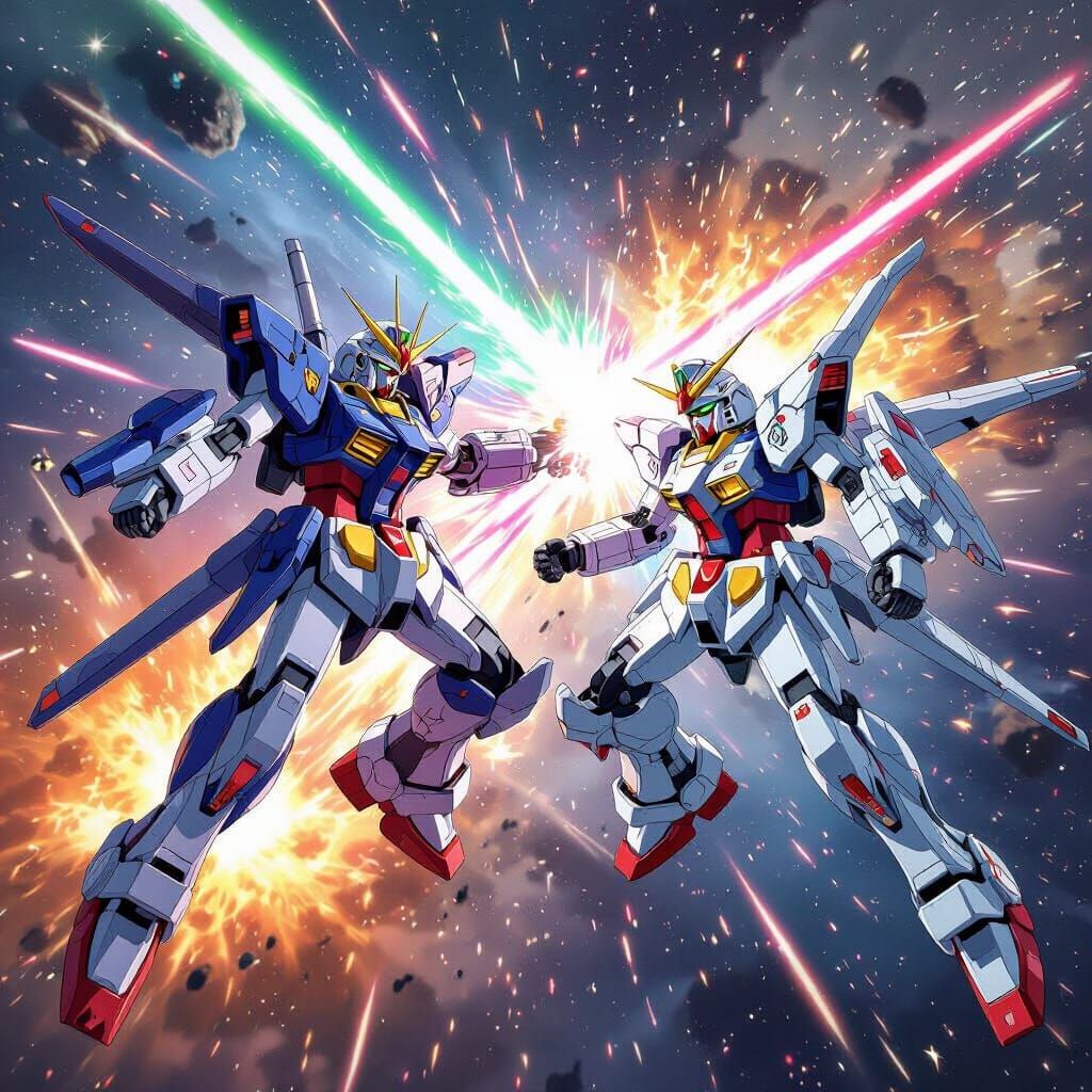 Epic Gundam Battle in Space: Anime Key Visual Style