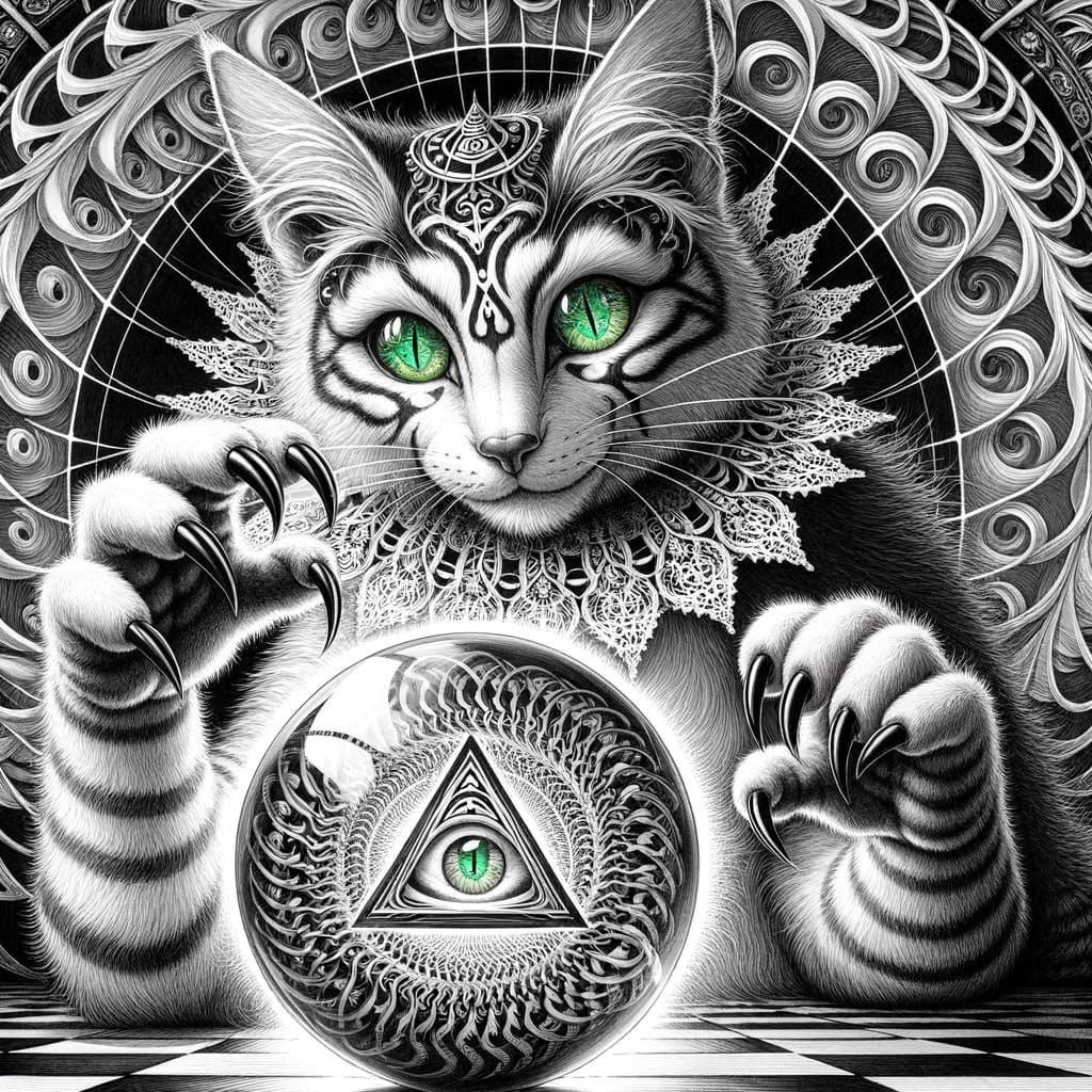 Anthropomorphic Cat in Haitian-Inspired Art