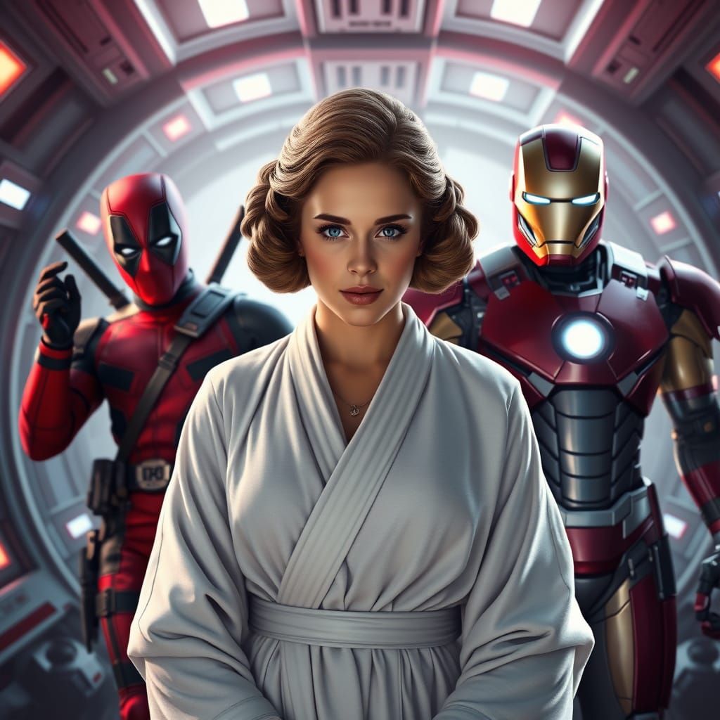 Princess Leia and Friends in Epic Space Portrait