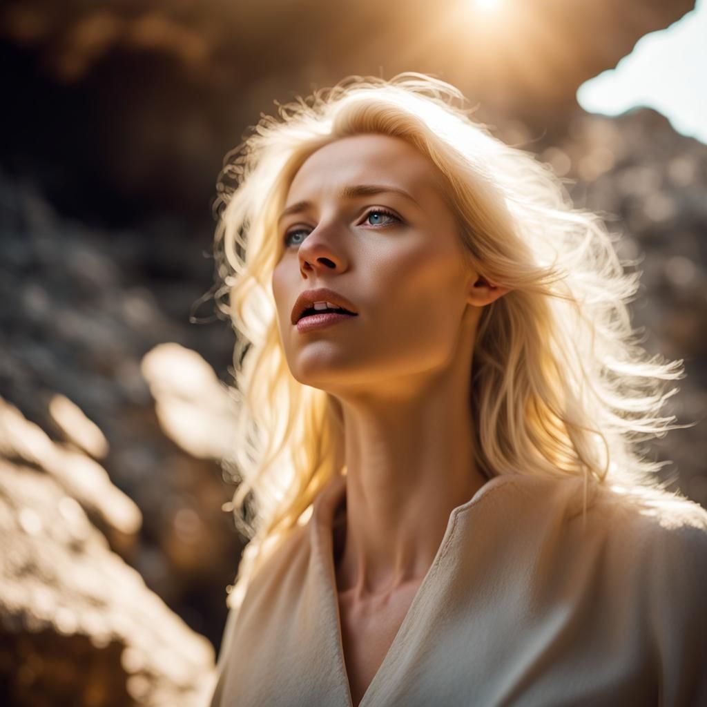 Defiant Woman Bathed in Divine Light