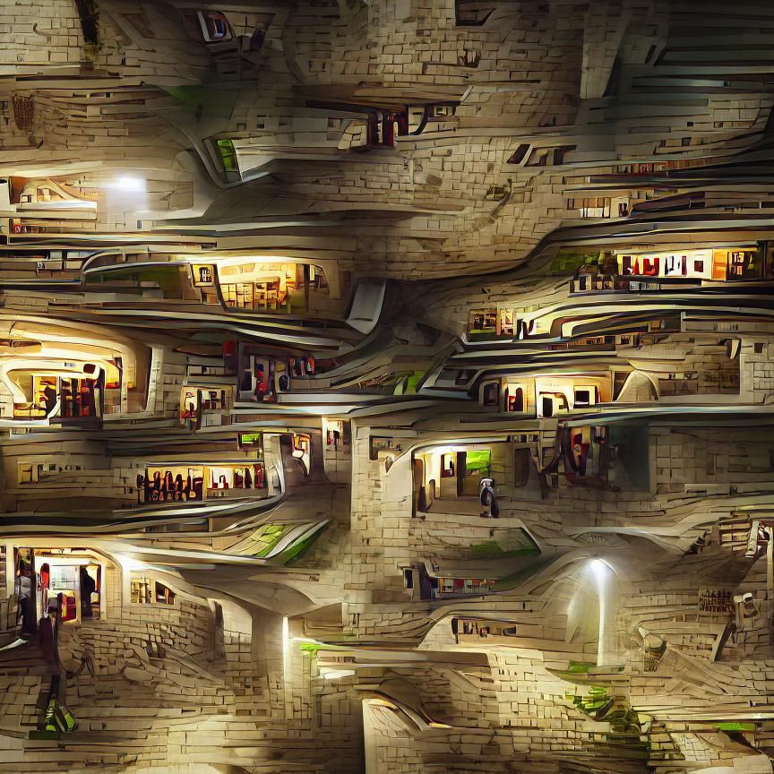 Bustling Underground City: High Definition 3D Render