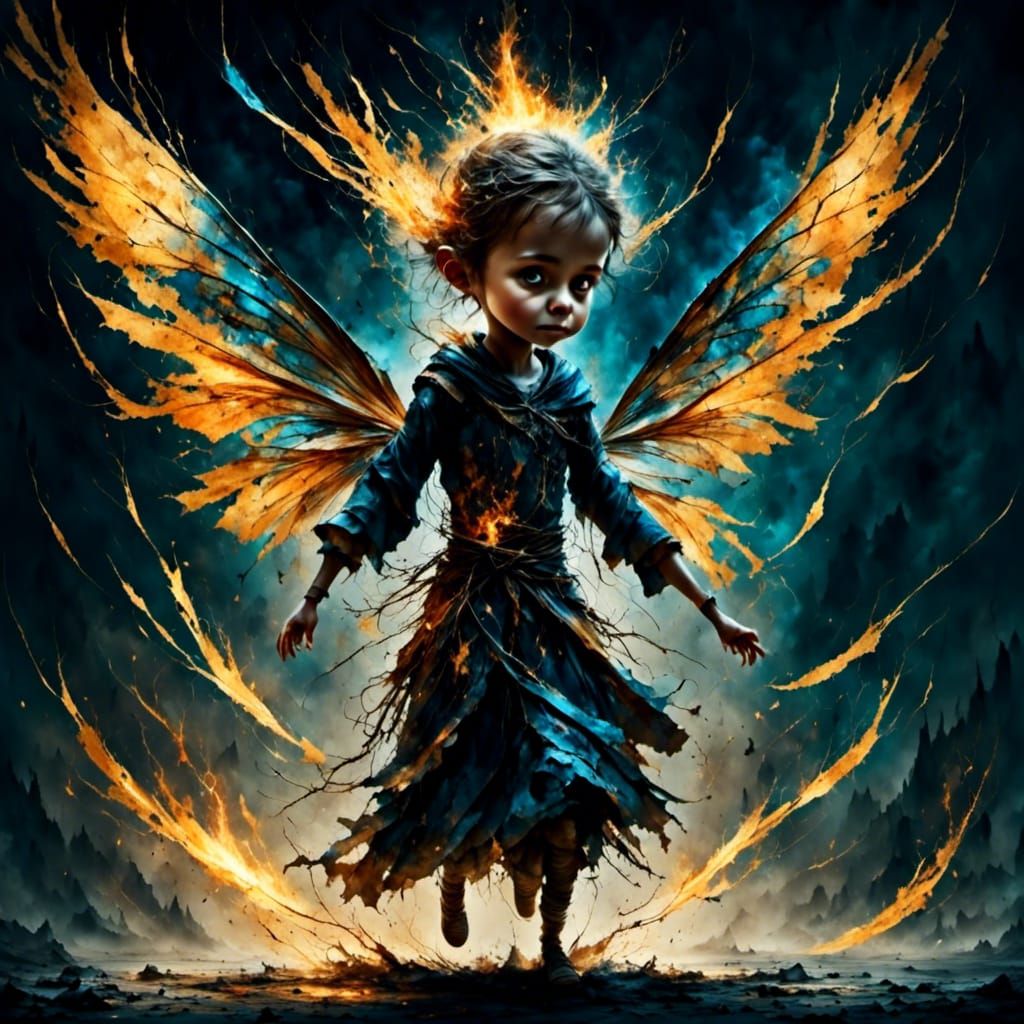 Joyful Evil Fairy Teenager in Cartoon Style