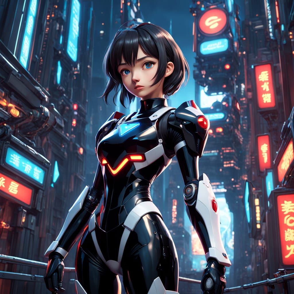 Anime Girl in Futuristic Armour