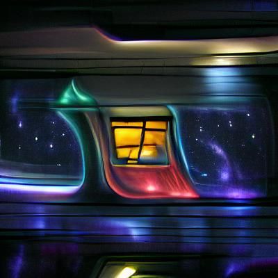 Night Train Window View of Space