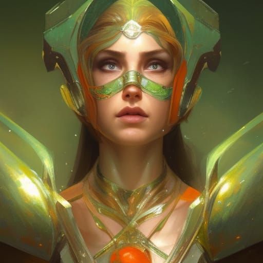 Armored Elf Portrait in Hyperdetailed Digital Art