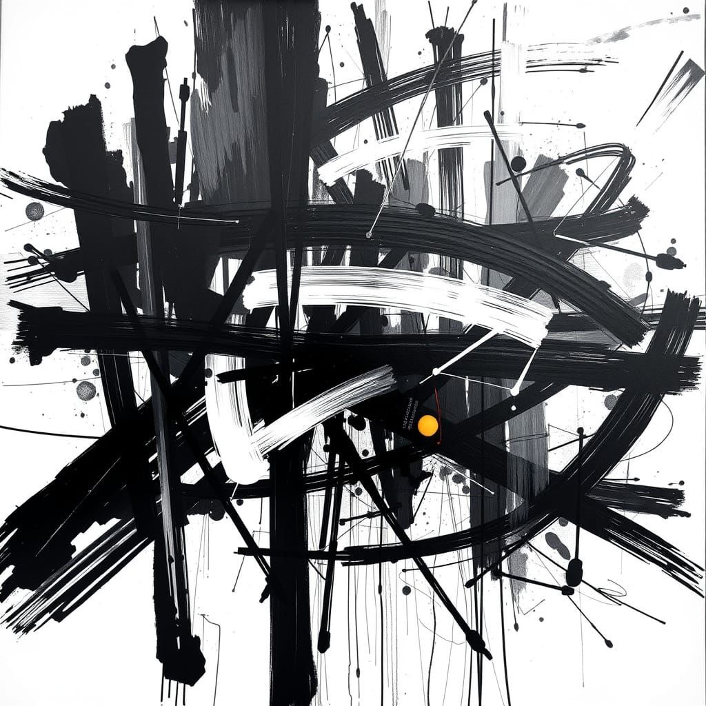 Bold Monochrome Abstractions Reflecting Emotion and Energy