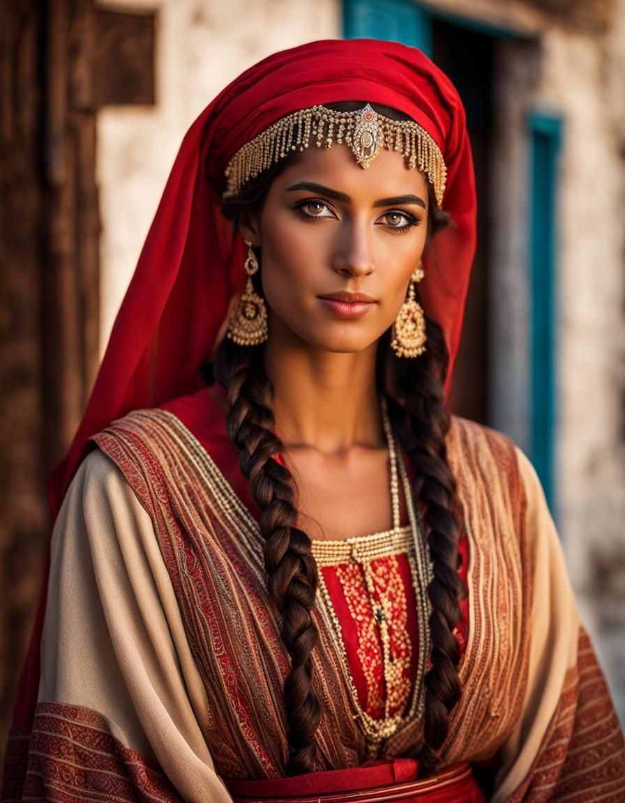 Portrait of a Beautiful Greek Woman in Crete