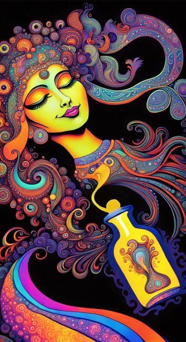 Abstract Spiraling Scents in Vivid Colors