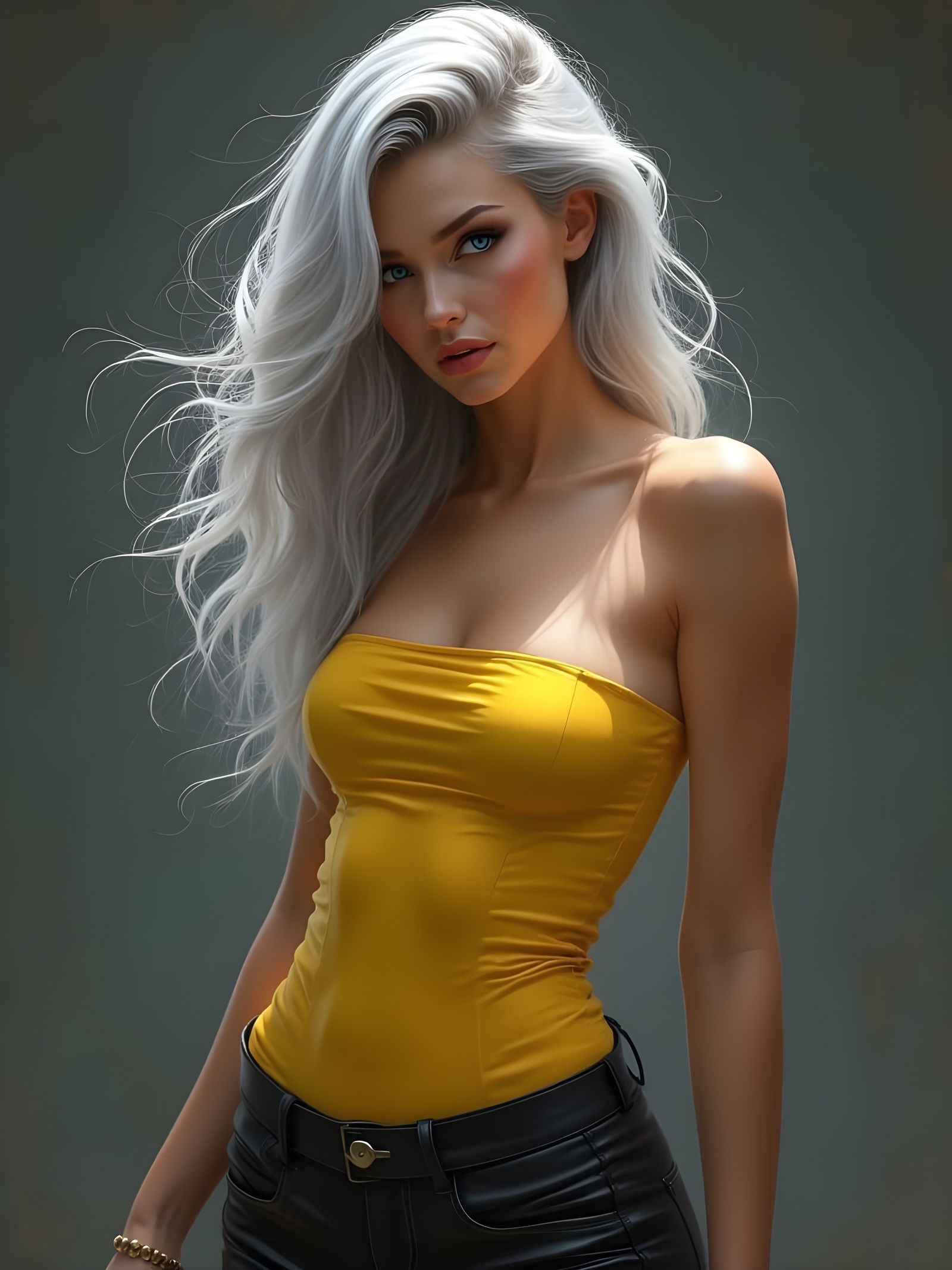 Ethereal Goddess in Dark Blue Eyes