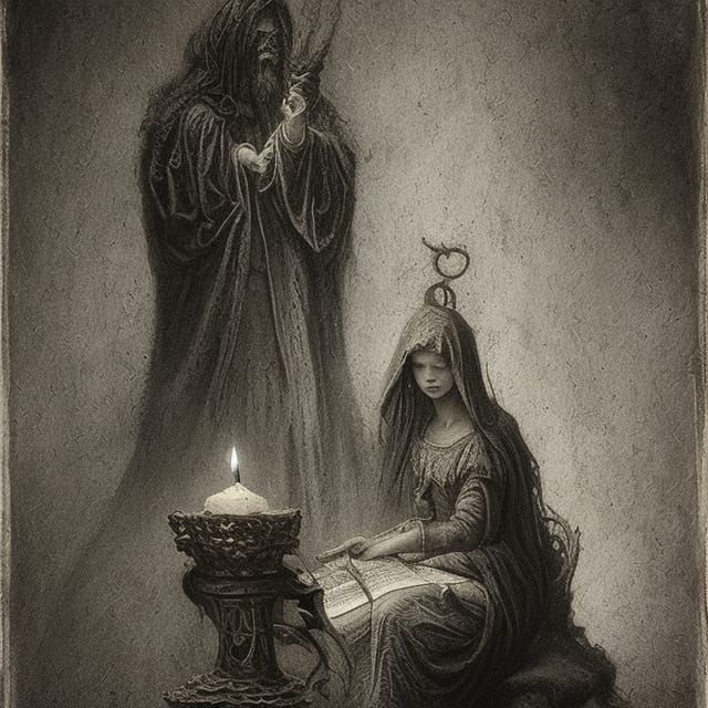 Mystical Visions of Prophecy in Oil Painting Style