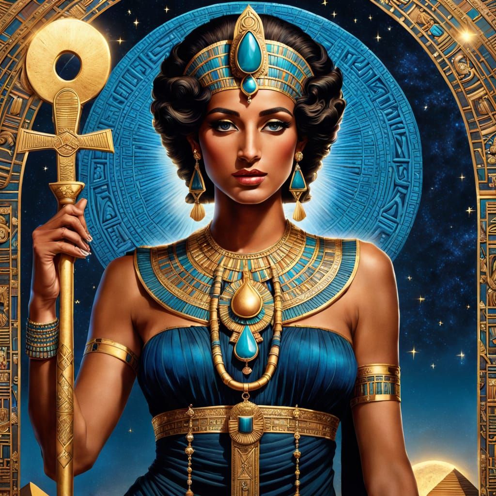 Egyptian Priestess in Golden Light