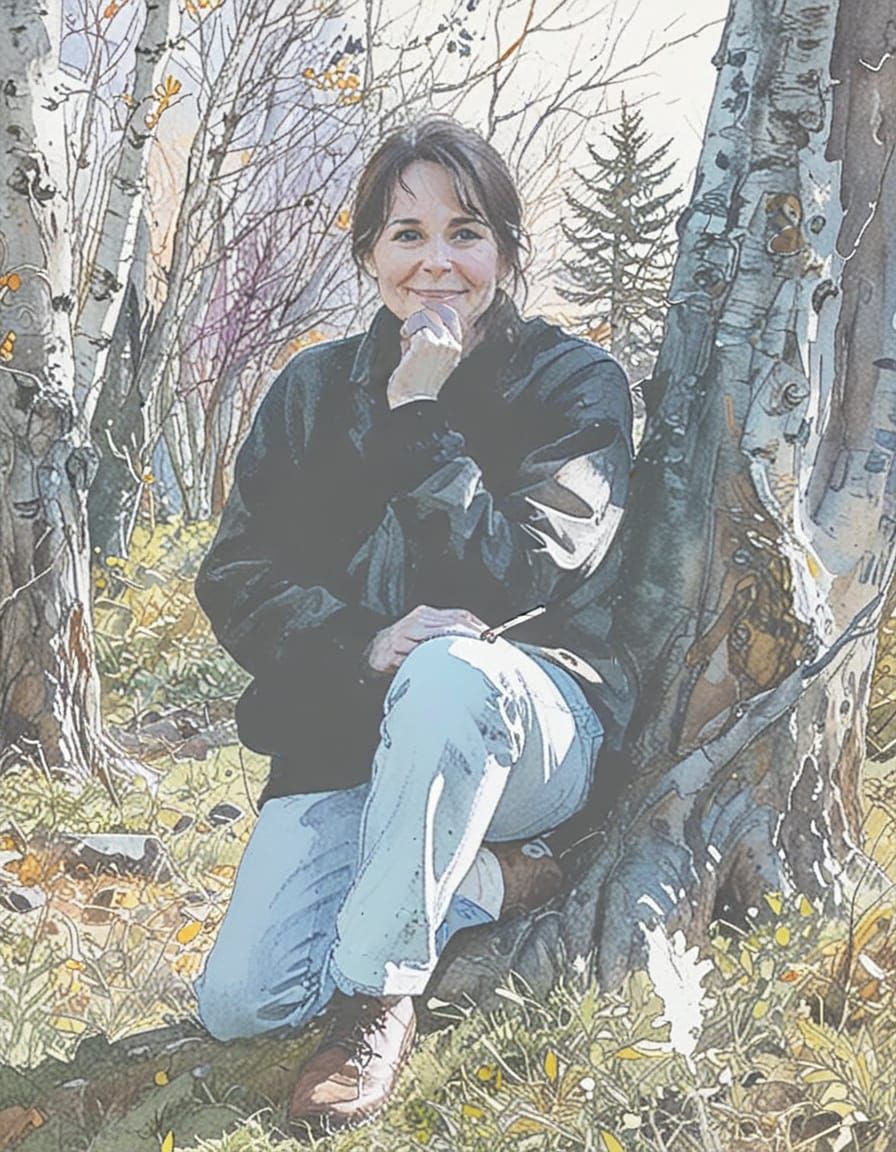 Artist Sketching in Quebec: Wet-Wash Watercolour Painting