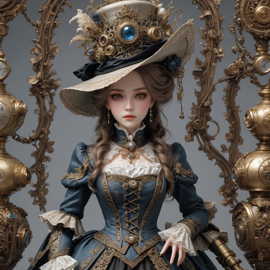 Sci-Fi Victorian Protagonist in Anime Art Style
